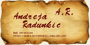 Andreja Radunkić vizit kartica